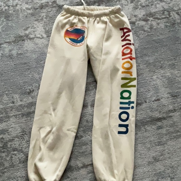 Aviator Nation Pants - Aviator Nation Kids Cream Sweatpants
